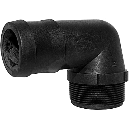 1-1/2 in MPT x Black Polypropylene Elbow Adapter