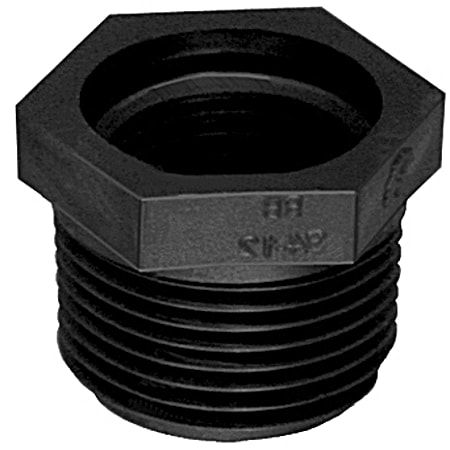 2 in MPT x 1 in FPT Black Polypropylene Reducer Bushing