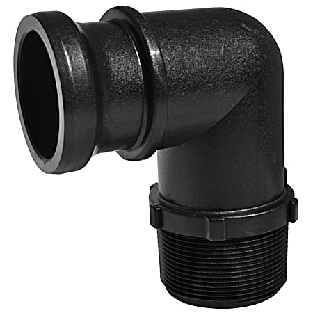 2 in MPT x Male Black Polypropylene Cam Coupler Elbow
