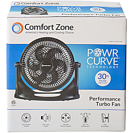 Comfort Zone POWR CURVE 9 in Turbo Fan