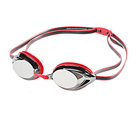 Adult Speedo Red Vanquisher 2.0 Mirrored Goggles
