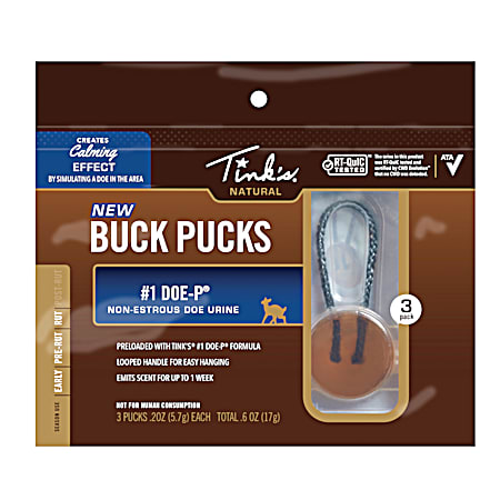 Tink's #1 Doe-P Buck Pucks Lure - 3 Pk