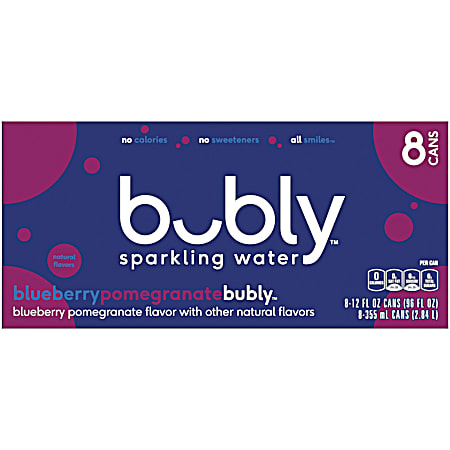 Bubly Berry Pomegranate Enhanced Sparkling Water - 8 pk