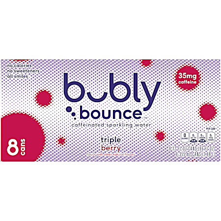 Bubly Bounce 12 oz Triple Berry Sparkling Water - 8 pk