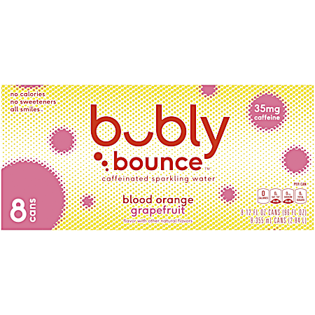 Bubly Bounce 12 oz Orange Grapefruit Sparkling Water - 8 pk