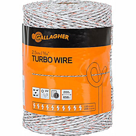 Gallagher 2624 ft White Turbo Wire