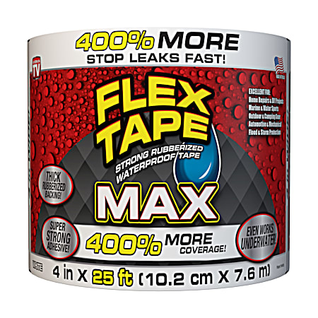 Flex Tape Waterproof Rubberized Duct Tape 4-in x 25-ft