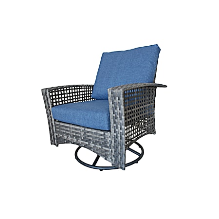 Blue Ridge Wicker Swivel Rocker Chairs - Set of 2