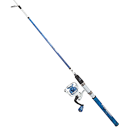 ProFISHiency Blue White Realtree Wave Tru Blue Spinning Combo