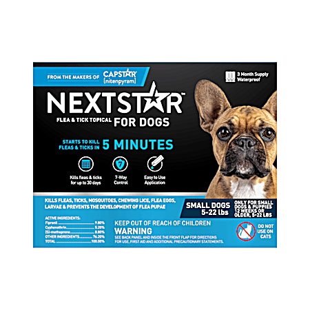 NextStar Flea & Tick Topical for Small Dogs 5-22 lbs - 3 Ct