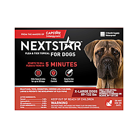 NextStar Flea & Tick Topical for X-Large Dogs 89-132 lbs - 3 Ct