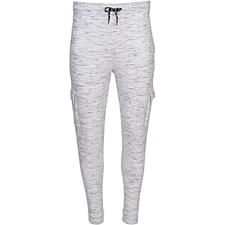 Men's Performance White Injection Athletic Fit Cargo Joggers