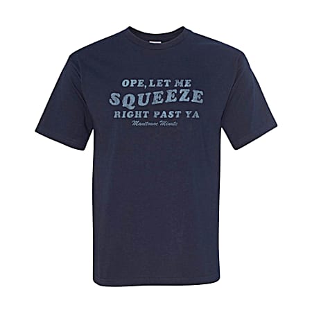 Manitowoc Minute Men's Navy OPE Let Me Squeeze Graphic Crew Neck Short Sleeve Cotton T-Shirt