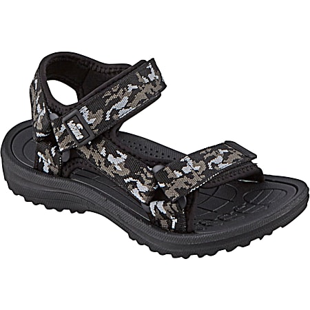 Boys' Black Camo Sandals