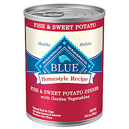 Blue Buffalo Adult Homestyle Recipe Fish & Sweet Potato Dinner w/ Garden Vegetables Wet Dog Food