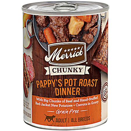 Merrick Chunky Grain Free Pappy's Pot Roast Dinner Wet Dog Food