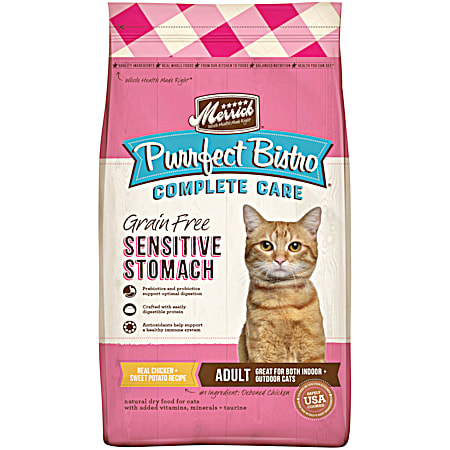 Purrfect Bistro Complete Care Adult Grain-Free Sensitive Stomach Chicken & Sweet Potato Dry Cat Food