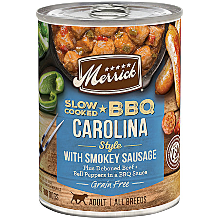 Adult Grain-Free Slow-Cooked BBQ Carolina-Style Sausage Recipe Wet Dog Food