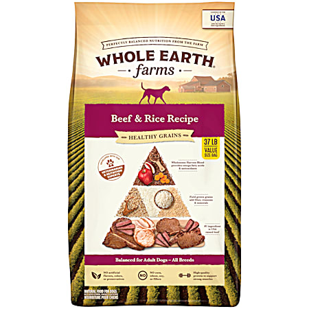 Whole Earth Farms Healthy Grains Adult Beef & Rice Recipe Dry Dog Food