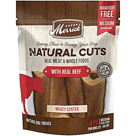 Merrick Natural Cuts Medium Beef Dog Treats - 4 Pk
