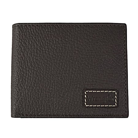 Men's Brown Bifold Wallet w/ Leather Patch