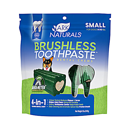 Ark Naturals Small Brushless Toothpaste Dental Chews for Dogs