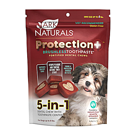 Ark Naturals Protection+ Mini Brushless Toothpaste Fortified Dental Chews for Dogs