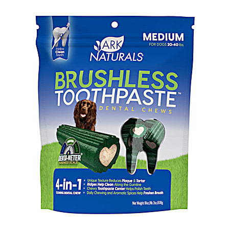 Ark Naturals Medium Brushless Toothpaste Dental Chews for Dogs