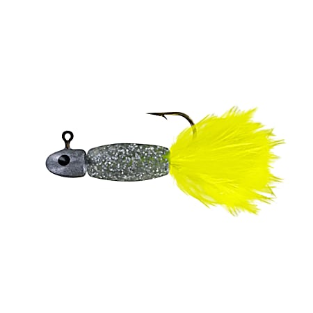 Big Bite Baits Silver Glitter Chartreuse Tail Lindner Panfish Special Jig