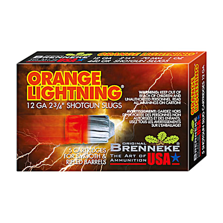 12 Ga Orange Lightning Shotgun Slugs