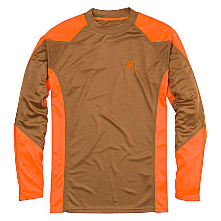 Men's Khaki/Blaze NTS Upland Long Sleeve Shirt