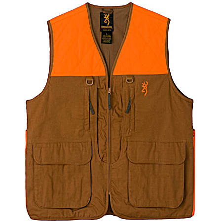Men's Tan/Blaze Orange Upland Canvas Vest