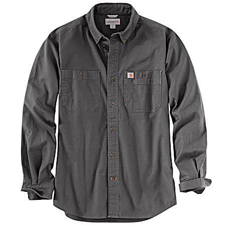 Men's Big & Tall Rigby Rugged Flex Gravel Button Front Long Sleeve Shirt