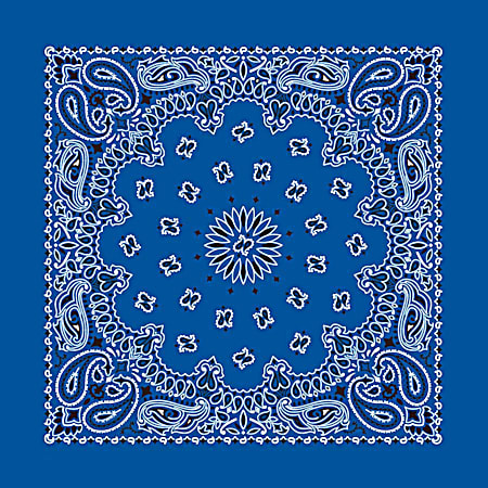Adult Royal Blue Paisley Print Bandannas Extra Large - 22 in x 22 in - 2 Pk