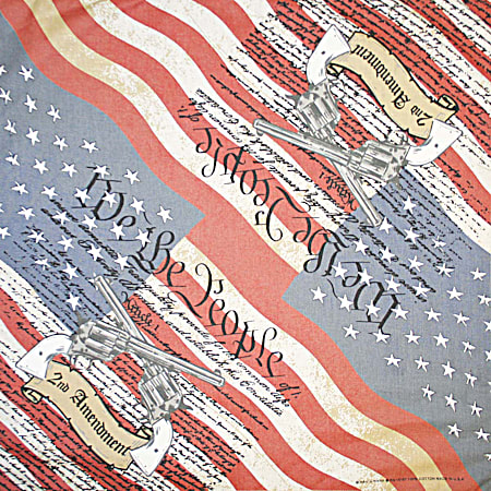 Adult Red, White & Blue 2nd Amendment Print Bandanna Extra Large - 22 in x 22 in