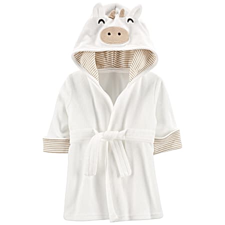 Infant White Hooded Terry Bath Robe