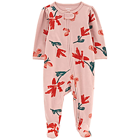 Infant Girls' Floral 2-Way Zip Cotton Sleep & Play