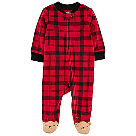 Infant Buffalo Check 2-Way Zip Fleece Sleep & Play