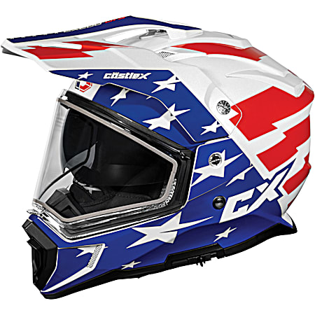 CX200 Liberty Red/White/Blue Dual Sport Helmet