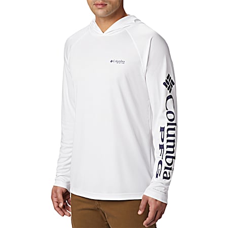 Men's Terminal Tackle White/Nightshade Graphic Hooded Long Sleeve Pullover