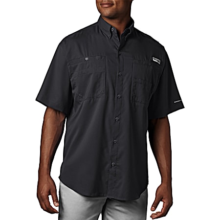 Columbia PFG Men's Big & Tall PFG Tamiami II Black Regular Fit Button Front Short Sleeve Shirt