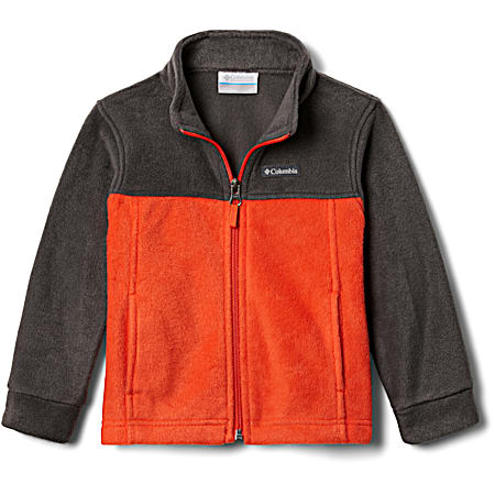 Columbia Toddler Steens Mountain II Red Quartz/Shark Colorblock Full Zip Long Sleeve Fleece Jacket
