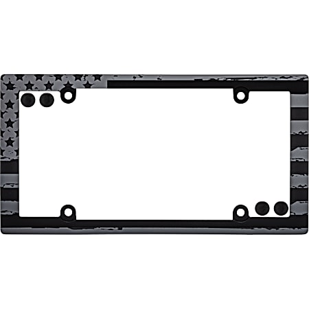 American Flag Matte Black License Plate Frame