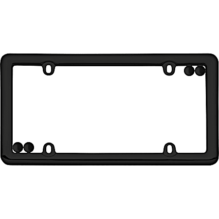 Black License Plate Frame w/ Fastener Caps