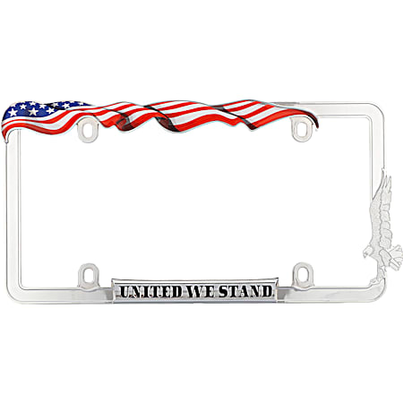 United We Stand Chrome License Plate Frame