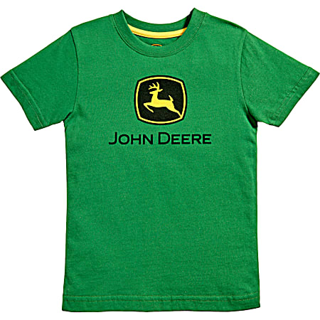 Boys' Green Bold Trademark Graphic Crew Neck Short Sleeve T-Shirt