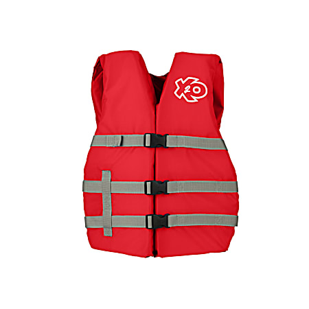 Adult Red 3-Buckle Universal Life Vest