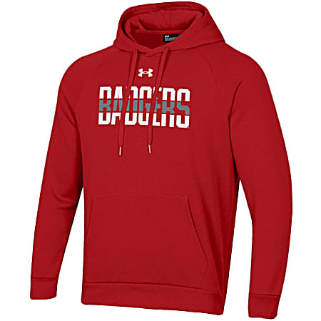 Men's Wisconsin Badgers Flawless Red Team Graphic Long Sleeve Hoodie