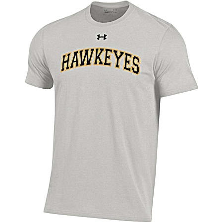 Men's Iowa Hawkeyes Silver Heather Team Graphic Crew Neck Short Sleeve T-Shirt