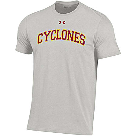 Men's Iowa State Cyclones Silver Heather Team Graphic Crew Neck Short Sleeve T-Shirt